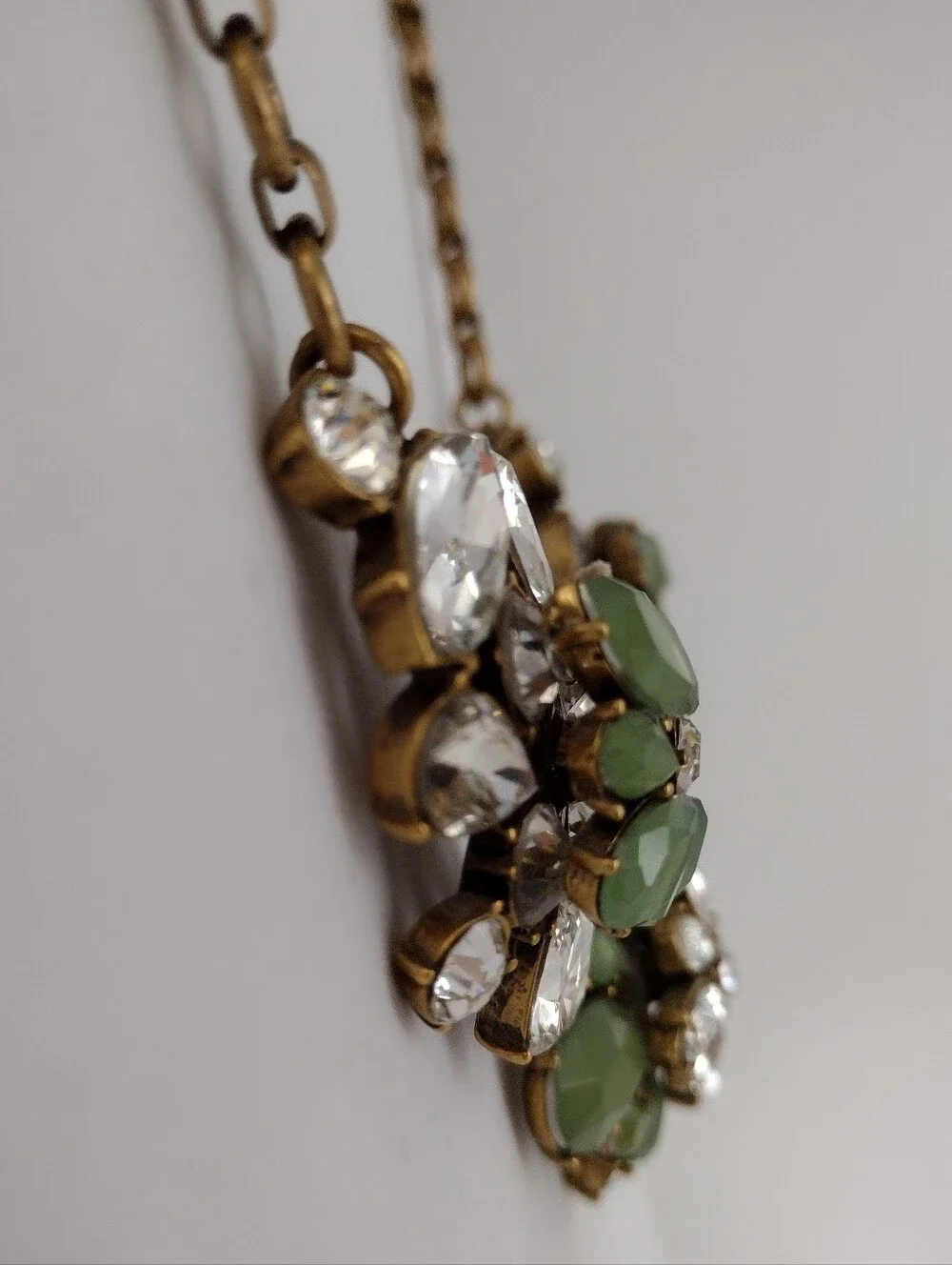 J. Crew Rhinestones Key Lime Accents Statement Necklace